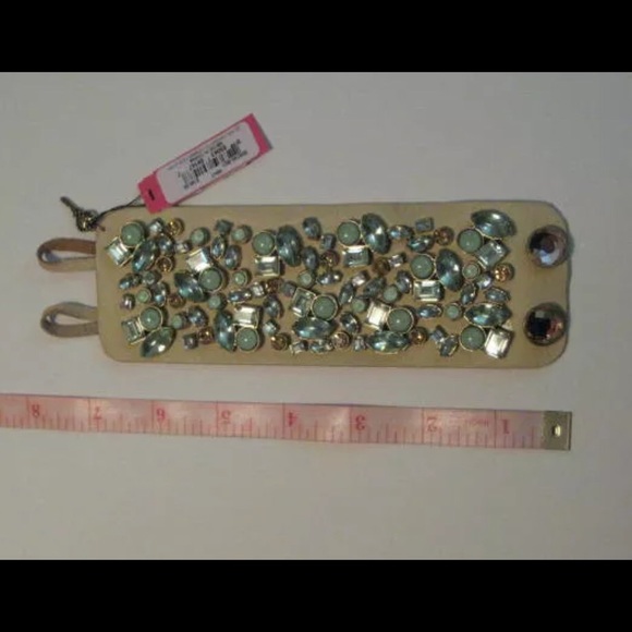 Betsey Johnson Mint & Bronze Wide Cuff Bracelet - Picture 4 of 8